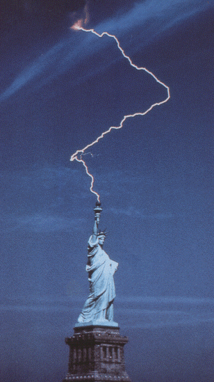 Lightning strikes miss Liberty